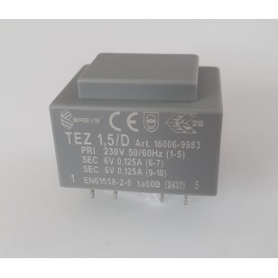 Trasformatore incapsulato 1,5VA 2x6V